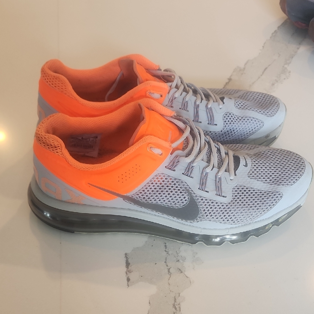 Nike Gray and Orange Athletic Shoes with Air Technology